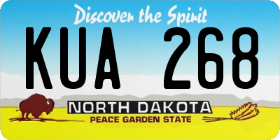 ND license plate KUA268