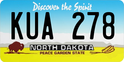 ND license plate KUA278