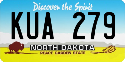 ND license plate KUA279