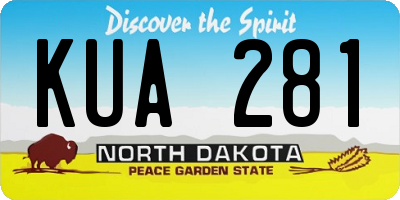 ND license plate KUA281