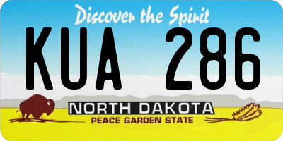 ND license plate KUA286