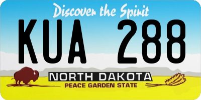 ND license plate KUA288