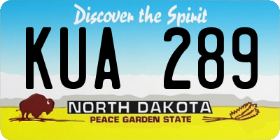 ND license plate KUA289