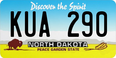 ND license plate KUA290