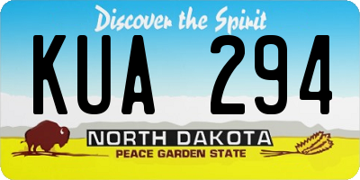 ND license plate KUA294