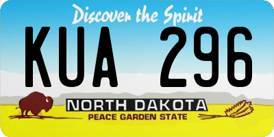 ND license plate KUA296
