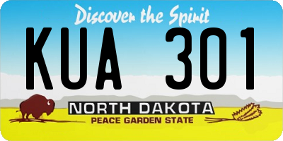 ND license plate KUA301