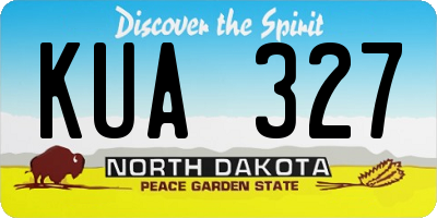 ND license plate KUA327