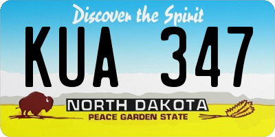 ND license plate KUA347