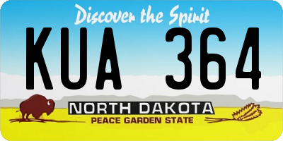 ND license plate KUA364