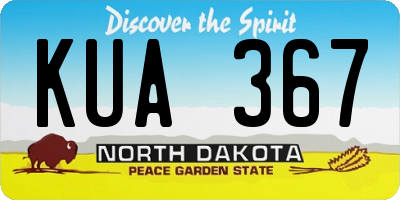 ND license plate KUA367
