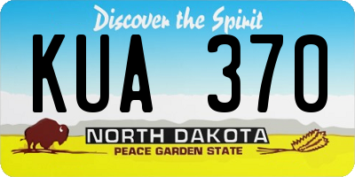 ND license plate KUA370