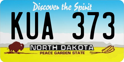 ND license plate KUA373