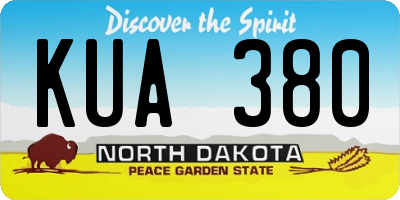 ND license plate KUA380