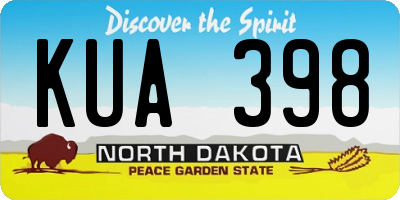 ND license plate KUA398