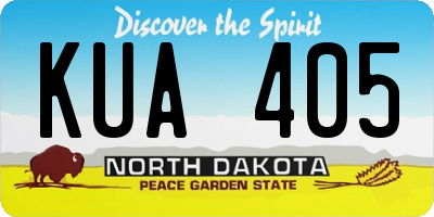 ND license plate KUA405