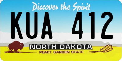 ND license plate KUA412