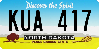 ND license plate KUA417
