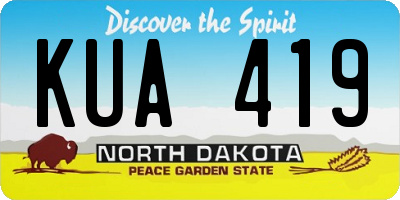 ND license plate KUA419