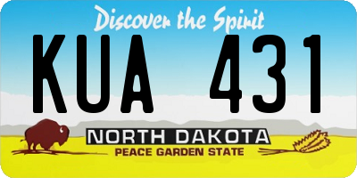 ND license plate KUA431