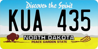 ND license plate KUA435