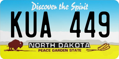 ND license plate KUA449