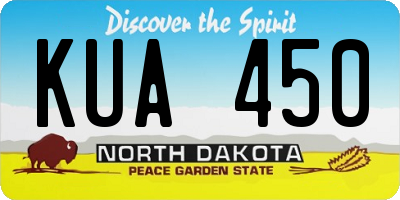 ND license plate KUA450