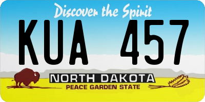 ND license plate KUA457