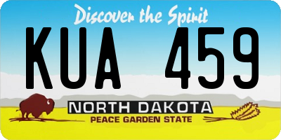 ND license plate KUA459