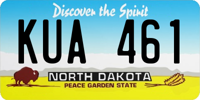 ND license plate KUA461
