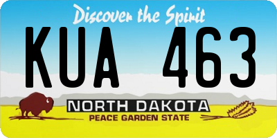ND license plate KUA463