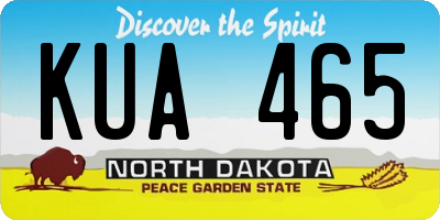 ND license plate KUA465