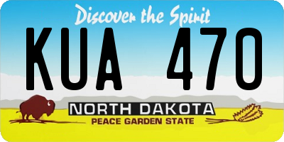 ND license plate KUA470