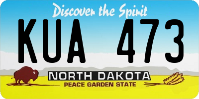 ND license plate KUA473