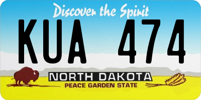 ND license plate KUA474