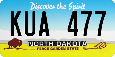 ND license plate KUA477