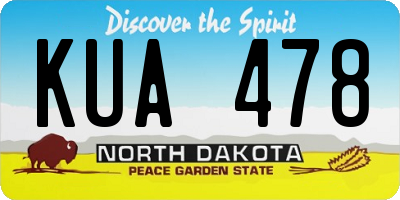 ND license plate KUA478