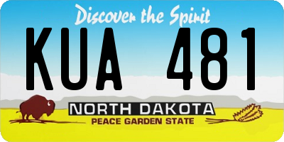 ND license plate KUA481