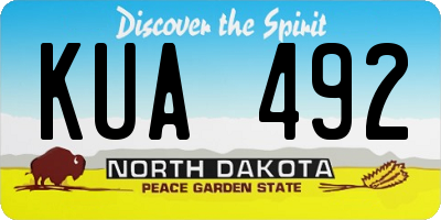 ND license plate KUA492