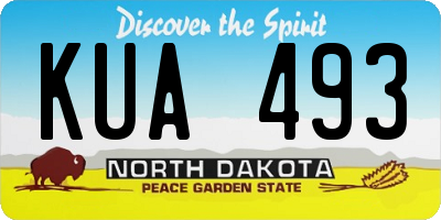 ND license plate KUA493
