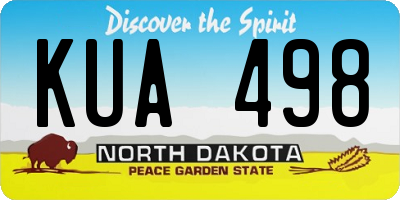 ND license plate KUA498