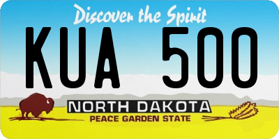 ND license plate KUA500