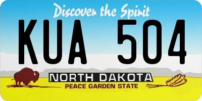 ND license plate KUA504