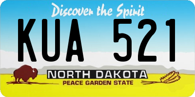 ND license plate KUA521