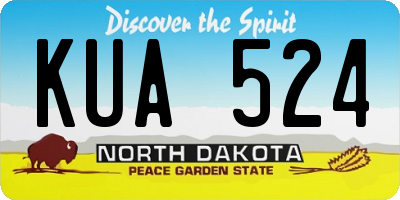 ND license plate KUA524