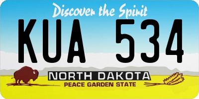 ND license plate KUA534