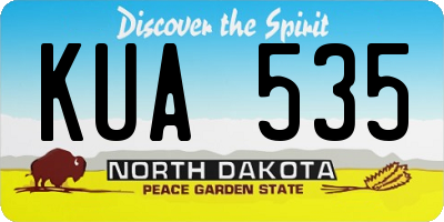ND license plate KUA535