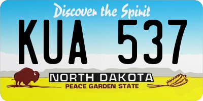 ND license plate KUA537