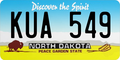 ND license plate KUA549