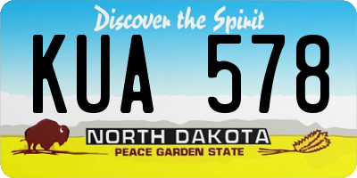 ND license plate KUA578